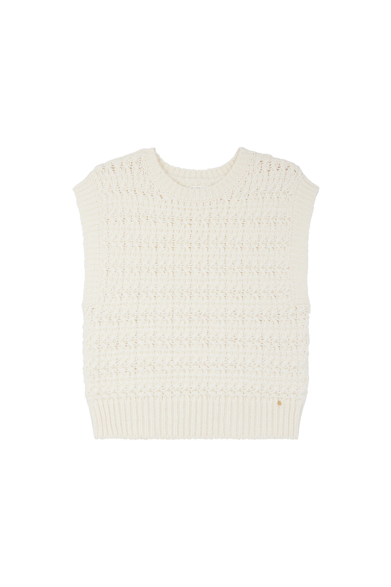Astrid Cable Knit Vest Top in Wool Mix
