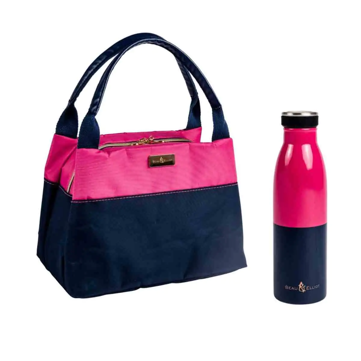 Beau & Elliot Colour Block 'handbag Design' Insulated Lunch Tote & Insulated Drinks Bottle