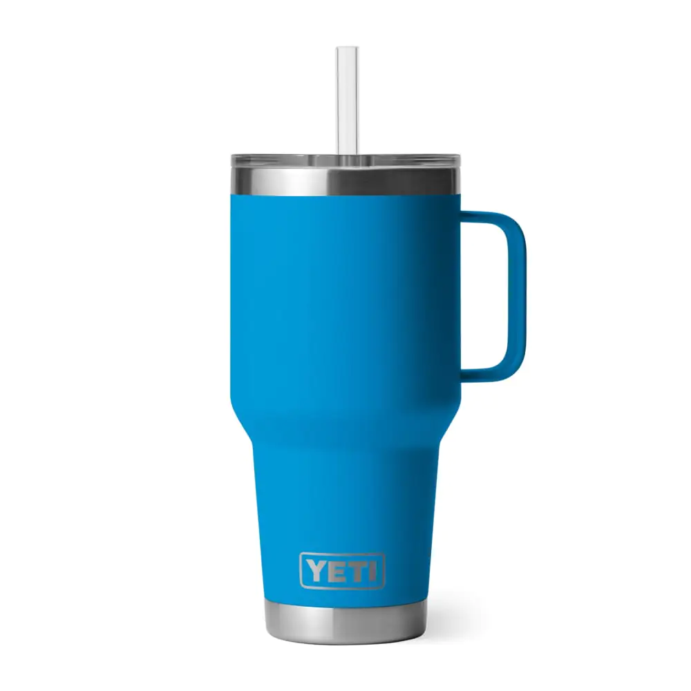 YETI Rambler 35oz Mug With Straw Lid - 994ml (Big Wave Blue)
