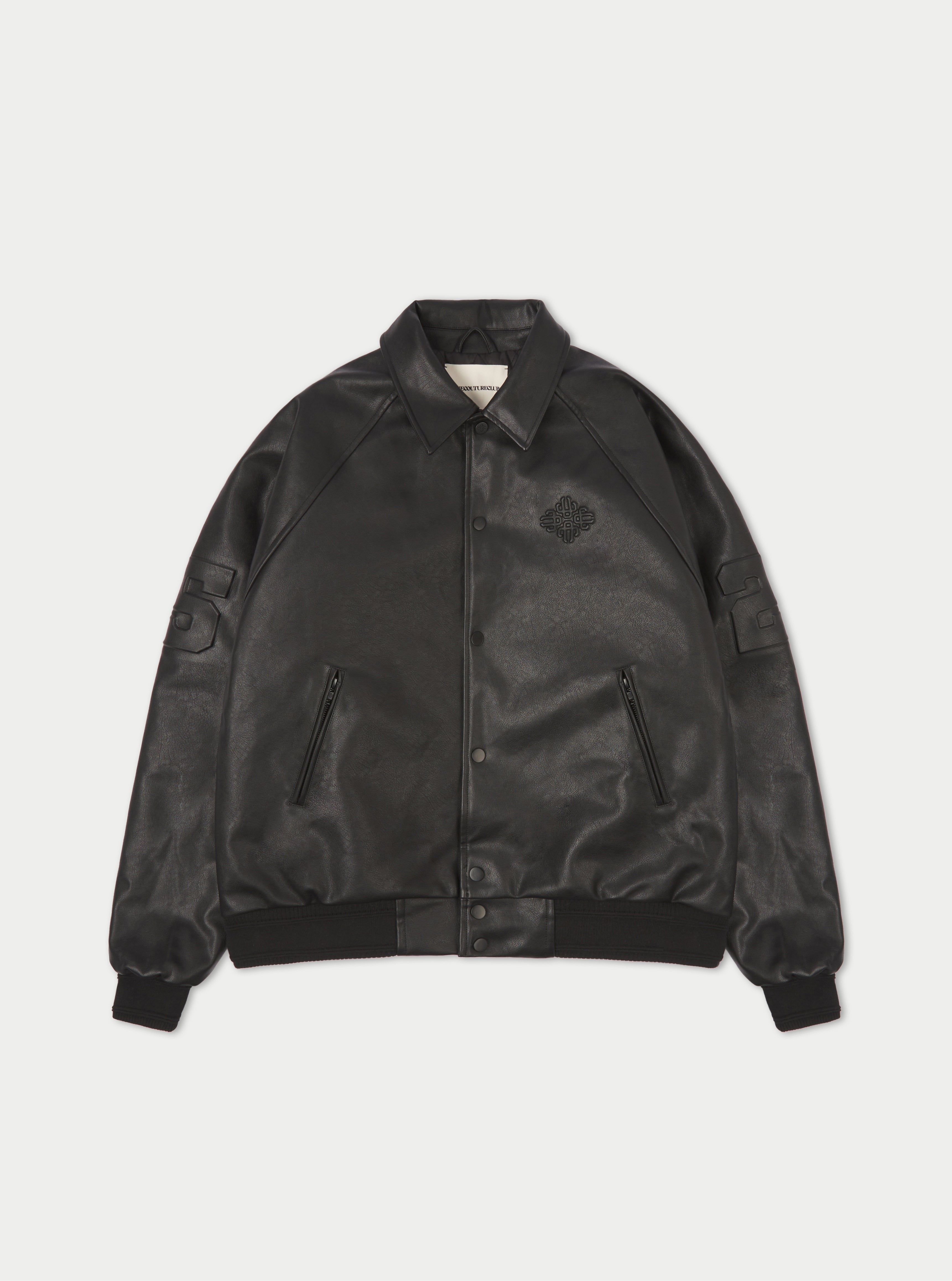 Embossed Bomber Jacket - Black