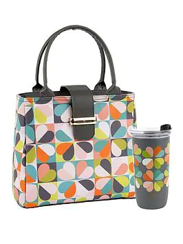 Beau & Elliot Carnaby Bloom - Luxury Insulated Lunch Handbag And 400Ml Insulated Travel Mug Bundle (Bloom Heart &Amp; Flower)
