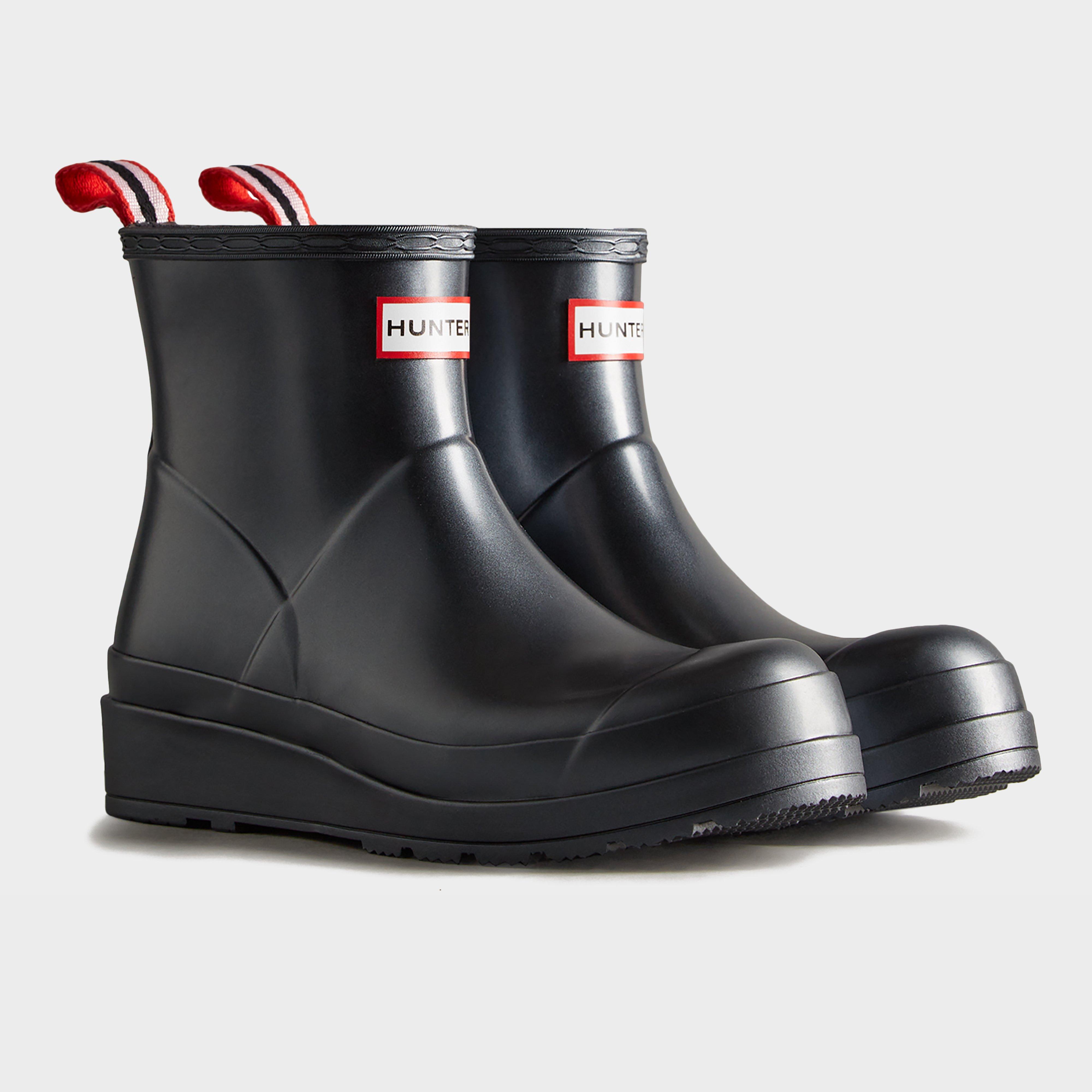 Hunter Women's Play Short Nebula Black Wellington Boots, BL