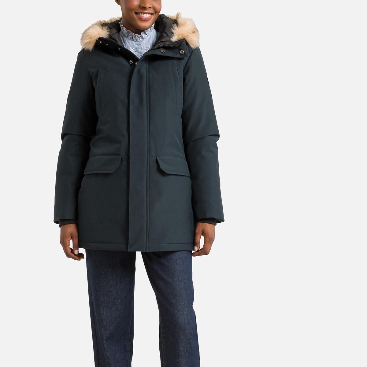 Nelly W Parka with Faux Fur Trim Hood
